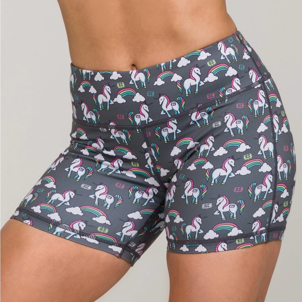 Colorful Unicorn Print Women's Shorts